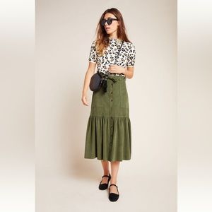 Anthropologie Sage Utility Midi Skirt size XSmall